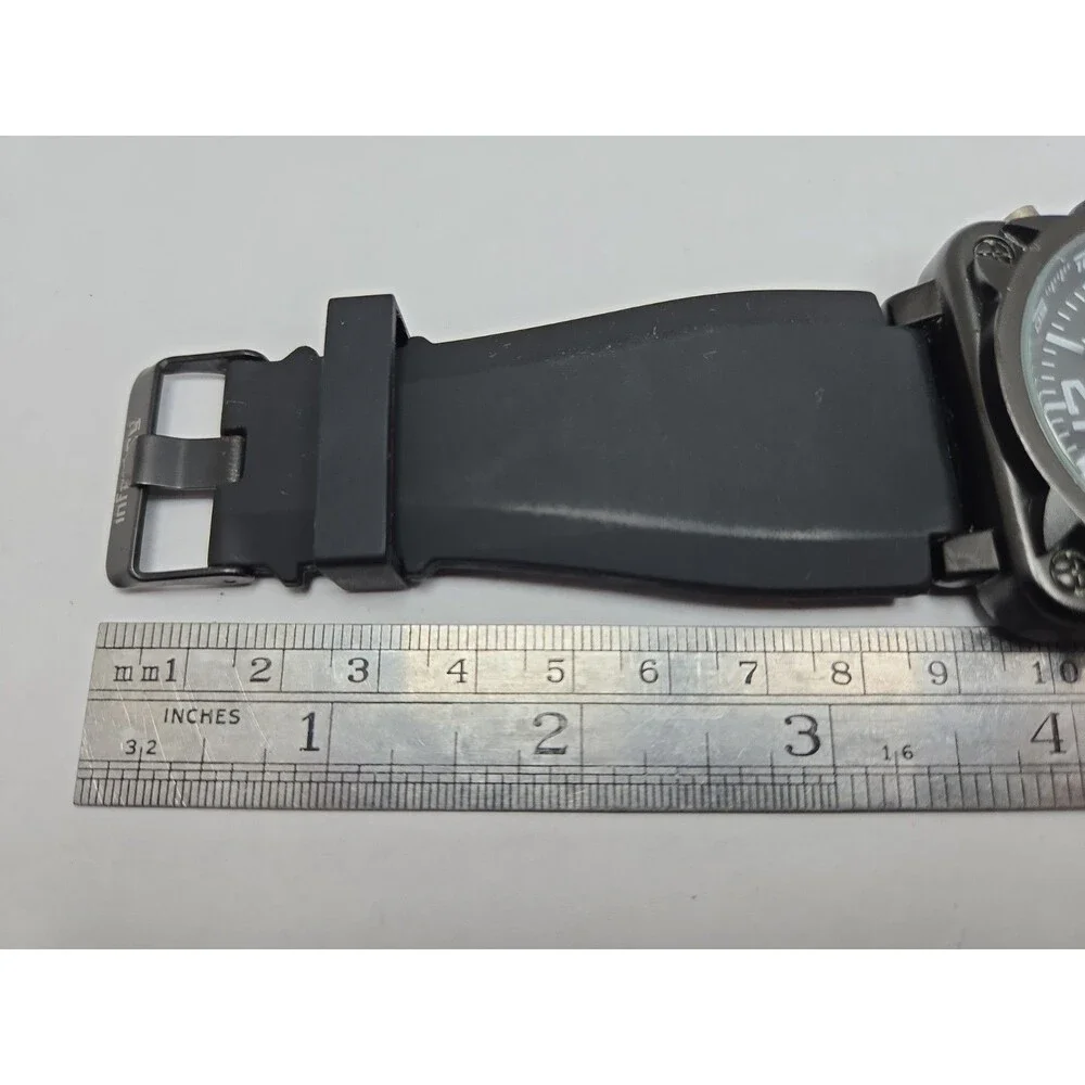 Infantry Night Stealth Ana Digi Square 46mm Mens Watch Black  Alarm New Battery